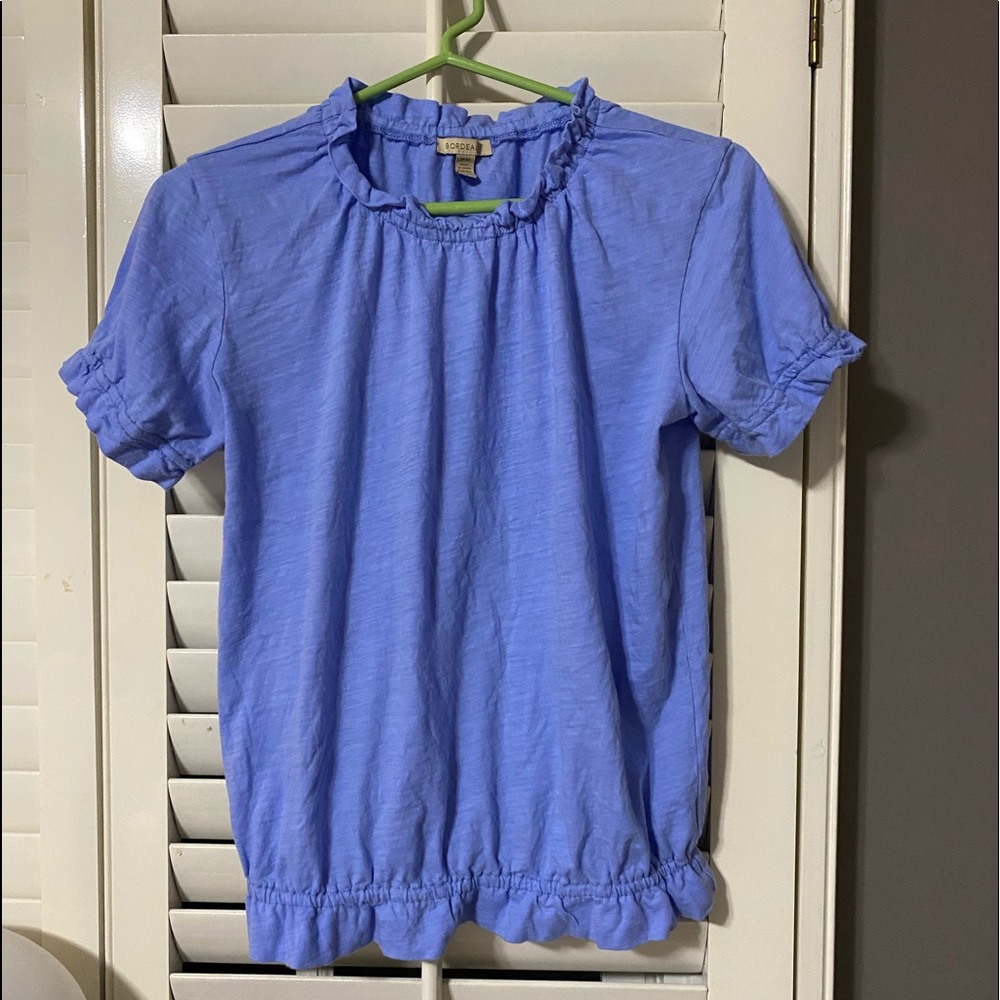 anthropologie blue unique top